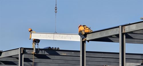last steel beam being placed!