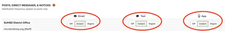Digest Settings Screenshot