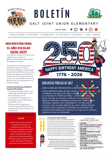 July 2026 Newsletter - Spanish