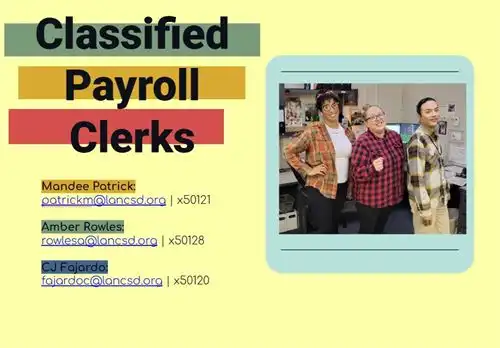 Classified Payroll Clerks