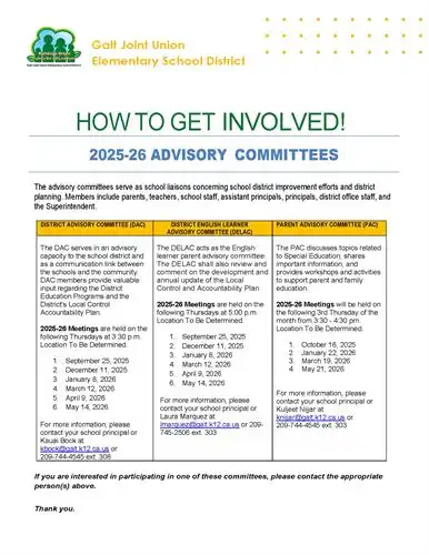 2025-26 Advisory Committees Information - English