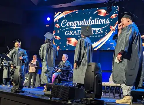 EGACE 2026 Graduates Receiving their diplomas at the graduate ceremonies.