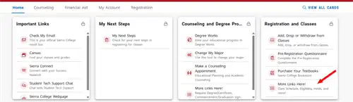 Screenshot how to print Sierra transcript