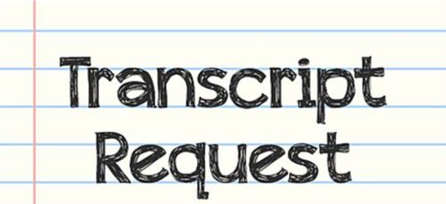 paper with transcript request written