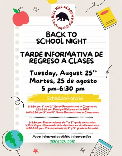 Back to School Night Flyer in Eng/Sp