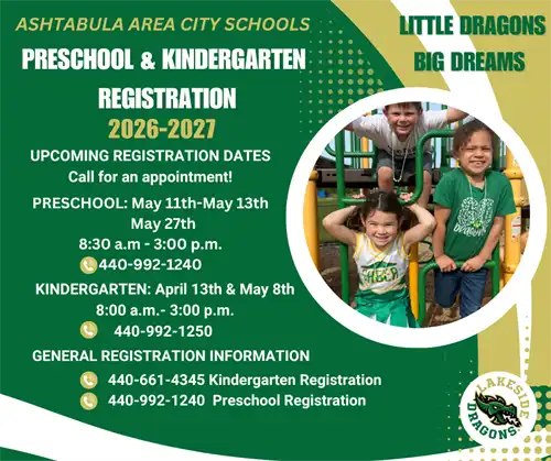 Preschool and Kindergarten Registration 2026-2027