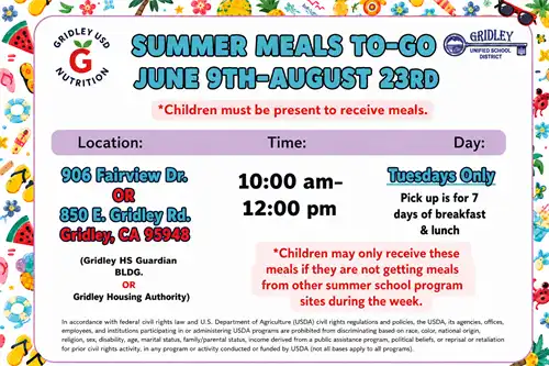 English summer meals to go info