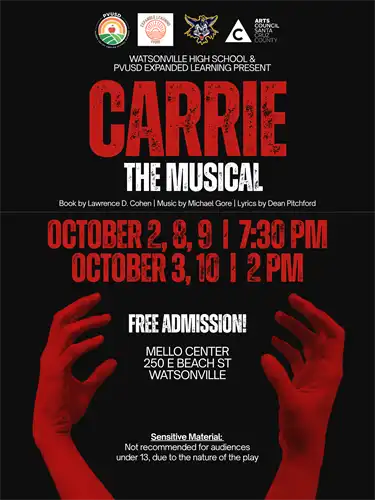 Poster for the release of the play Carrie the musical