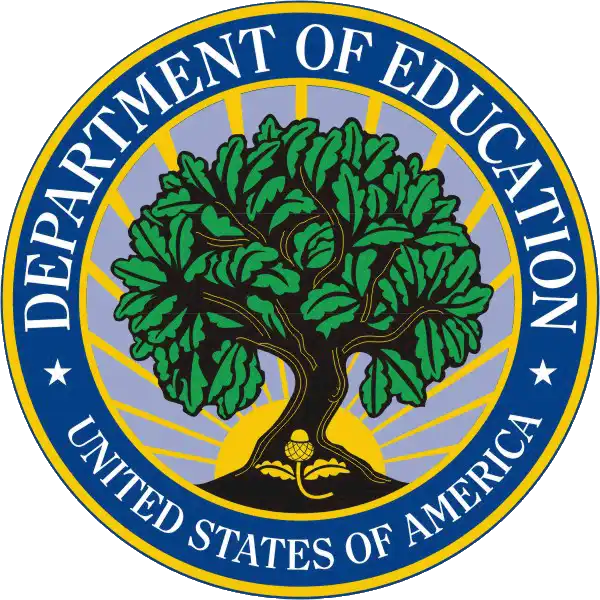 US Department of Education logo, circle with a tree in the middle.