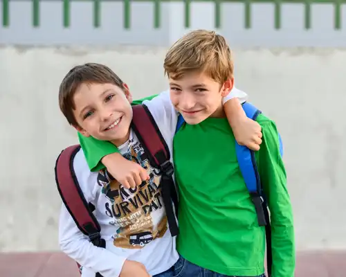 Students Arms over Shoulders