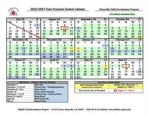 Preschool Calendar
