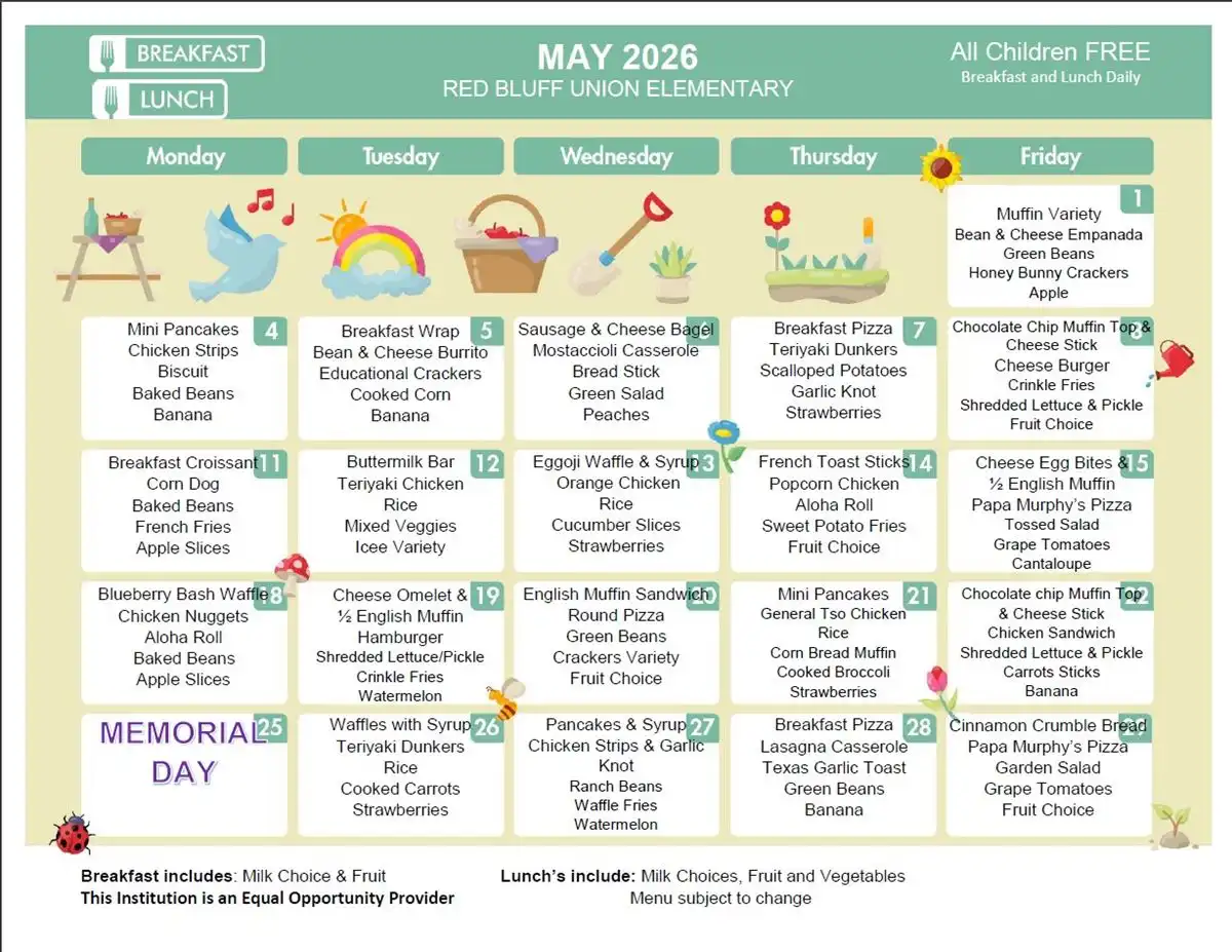 May 2026 Menu