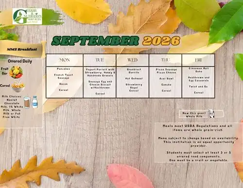 SEPTEMBER MENU