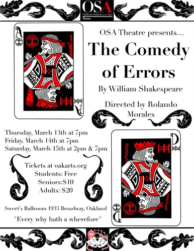 Comedy of Errors by William Shakespeare poster Spring 2025