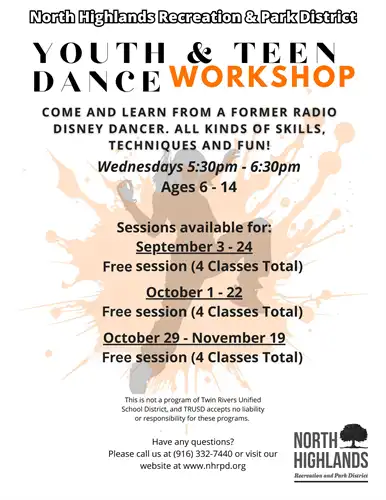 Youth & Teen Dance flyer