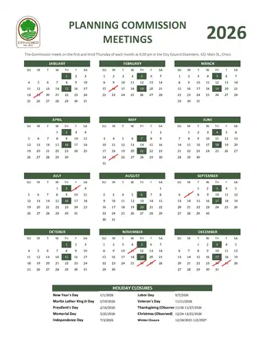 Planning Commission Meeting Calendar
