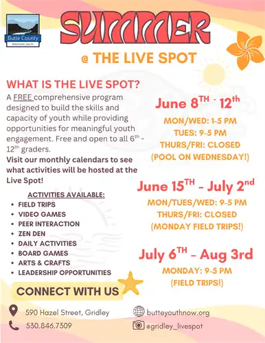 Gridley Live Spot Dates and Times