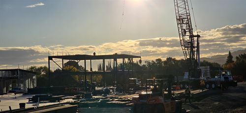 Framing construction progress