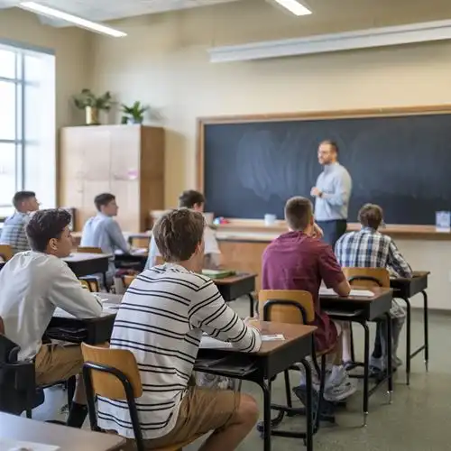 teacher addressing class