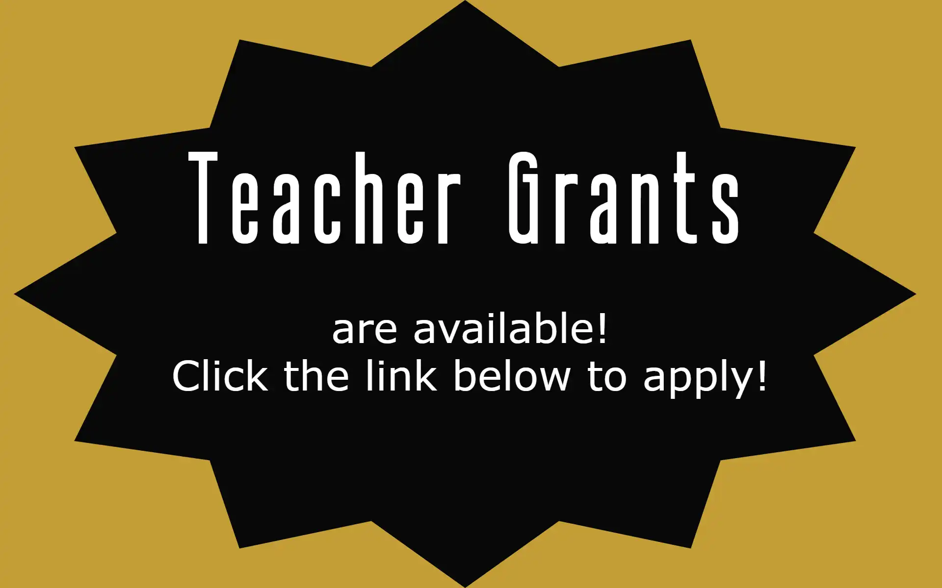 Teacher Grants image banner, stating "apply below", image