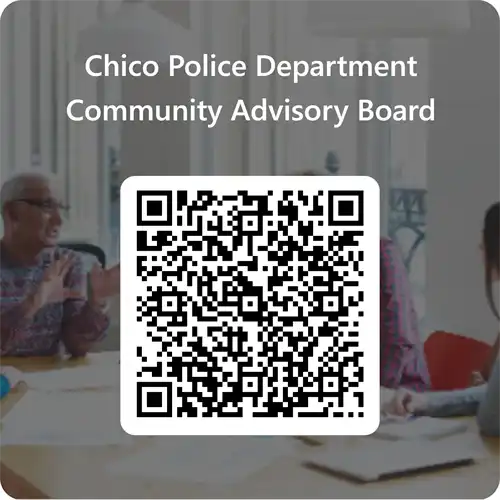 Chico Police Department Community Advisory Board Application QR Code