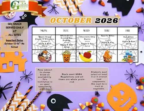 GEL October Menu image