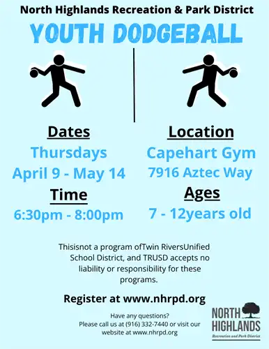 NHRPD Youth Dodgeball Flyer 2026