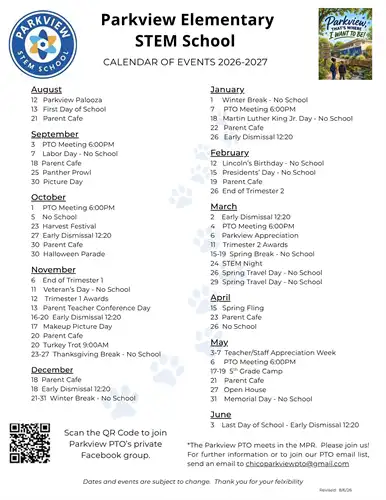 List of Events and Dates