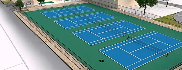 Rendering of the Tennis Courts Expansion Project.