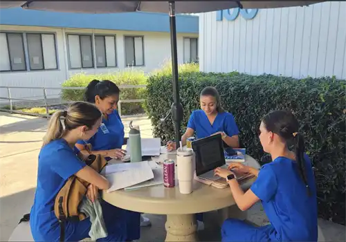 CNA students study and visit on campus