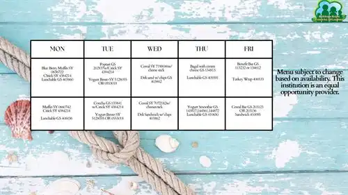 Summer Community & Construction 2026 Menu