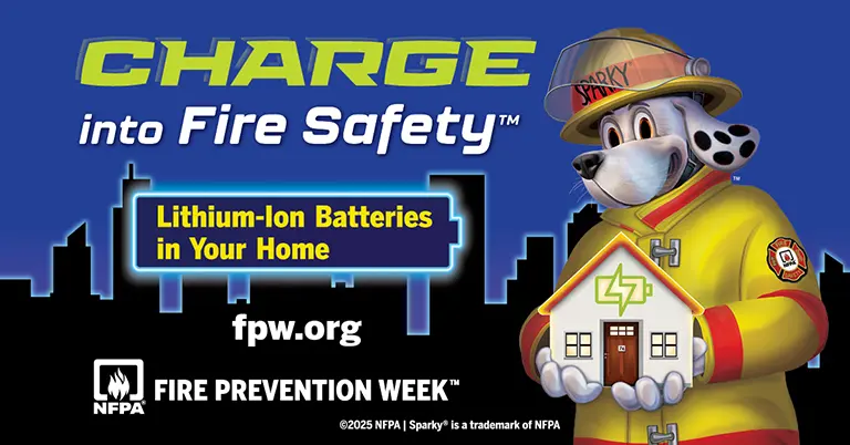 2025 NFPA - Fire Prevention Week Safety (Lithium-Ion Batters in Your Home)