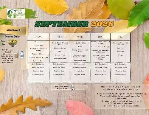 SEPTEMBER MENU