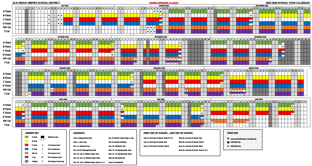2025-26 EGUSD Calendar