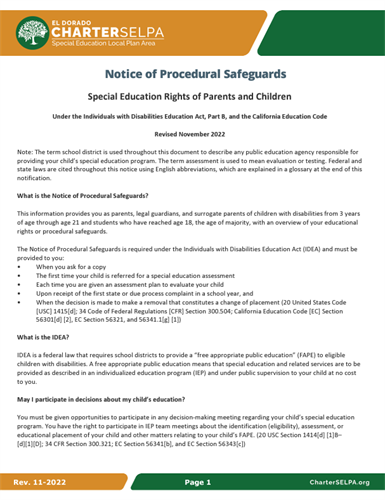 Image of procedural safeguards