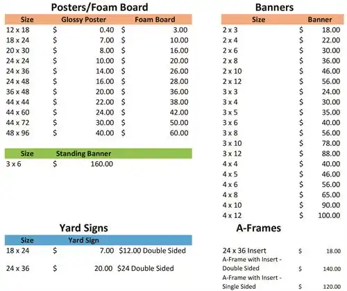 Wide Format Pricelist