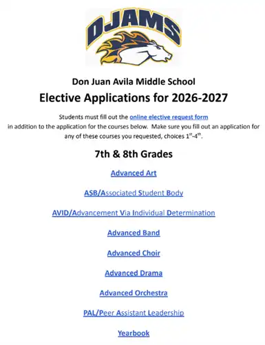 Elective Applications Page