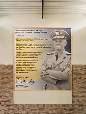 Poster on display at Nimitz Middle School