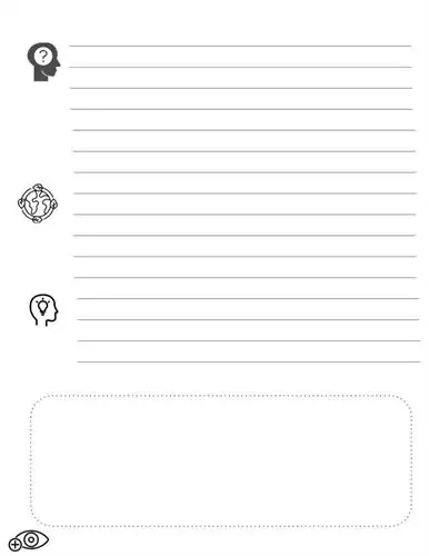 Lined page for writing detailed observations