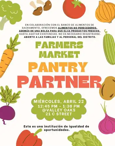 Pantry Partner April 2026 Farmer's Market - Spanish