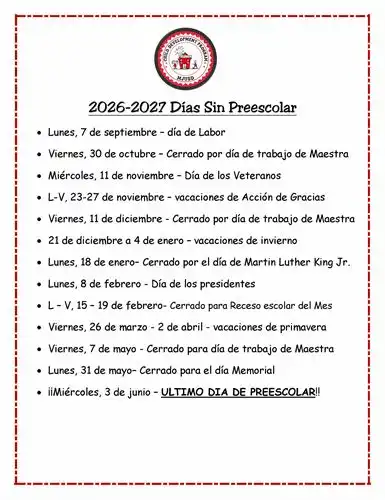 Non School Days Spanish