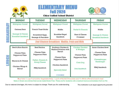 Fall Menu