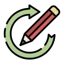 pencil with arrowed circle