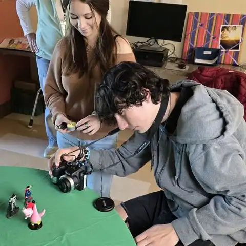 Digital Photography students staging a photo.