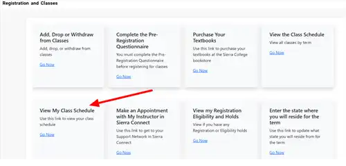Screenshot how to print Sierra transcript