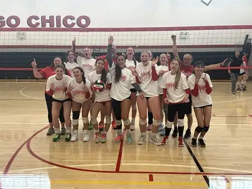 The 2025 Volleyball team after winning the Chico Invitational Tournament