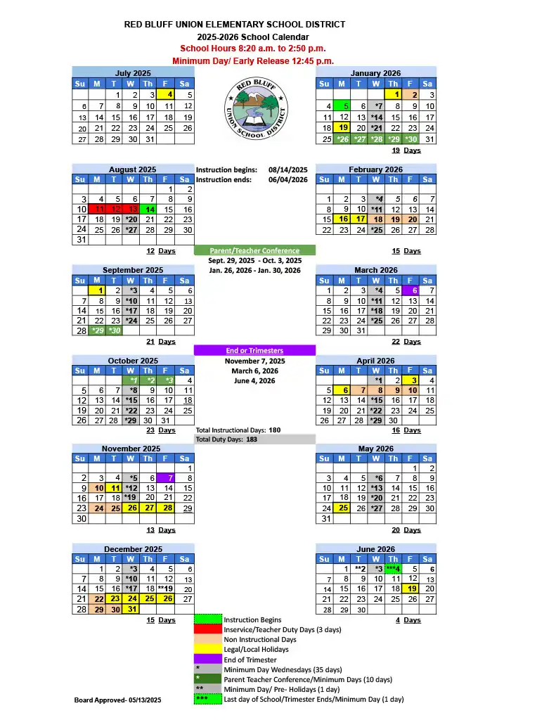 25-26 School Calendar