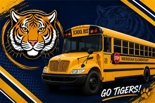 bus tiger backdrop