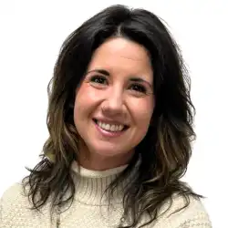 Woman with dark hair smiling