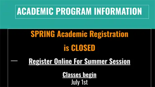 Register Online For Summer Session - Classes Begin July 1, 2026